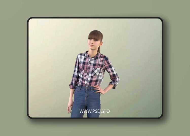 Teenage Girl Standing Hand On Hips low-poly 3d model 1 Teenage Girl Standing Hand On Hips low poly 3d model