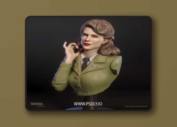 Torrida Minis – Peggy Carter from Captain America Bust – 3D Print Model STL 7 Torrida Minis – Peggy Carter from Captain America Bust – 3D Print Model STL