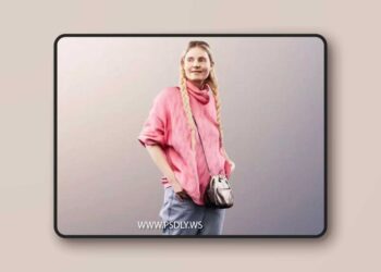 Young Sweet Girl Bangs Pullover Shopping Bag Purse 3D Model 1